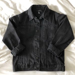Forever 21 Oversized Black Denim Jacket